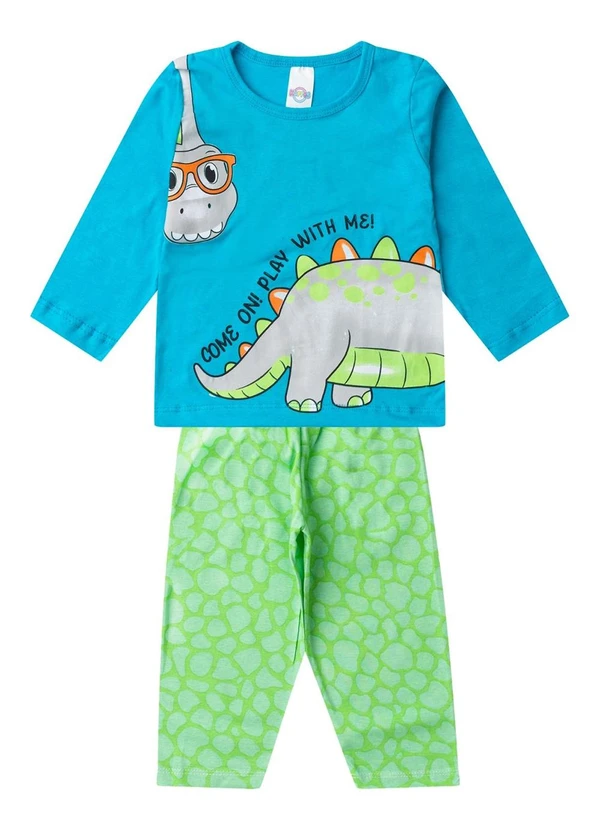 Select - Pijama Menino Manga Longa Meia Malha Azul