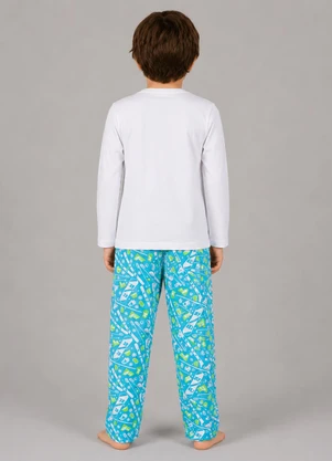 Select - Pijama Menino Manga Longa Meia Malha Branco - SELECT