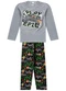Select - Pijama Menino Manga Longa Meia Malha Preto - variação: Cinza