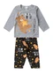 Select - Pijama Menino Manga Longa Meia Malha Preto - variação: Cinza