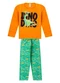 Select - Pijama Menino Manga Longa Meia Malha Preto - variação: Laranja