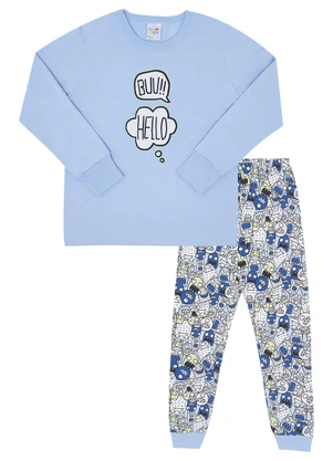 Pulla Bulla - Pijama Moletinho Azul - PULLA BULLA