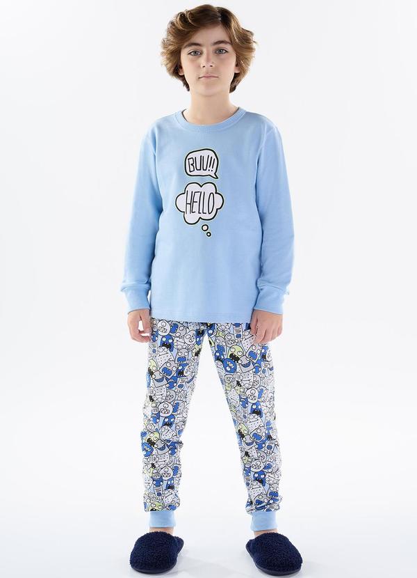 Pulla Bulla - Pijama Moletinho Azul
