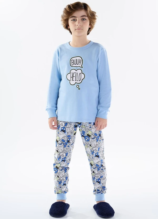 Pulla Bulla - Pijama Moletinho Azul