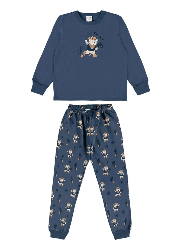 Pulla Bulla - Pijama Moletinho Azul