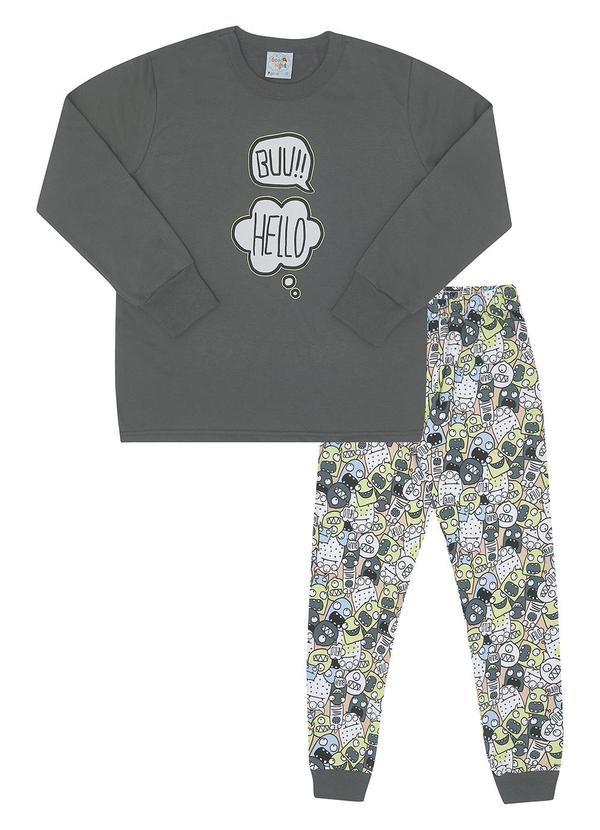 Pulla Bulla - Pijama Moletinho Cinza