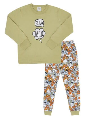 Pulla Bulla - Pijama Moletinho Verde - PULLA BULLA