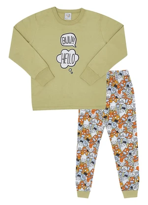 Pulla Bulla - Pijama Moletinho Verde - PULLA BULLA