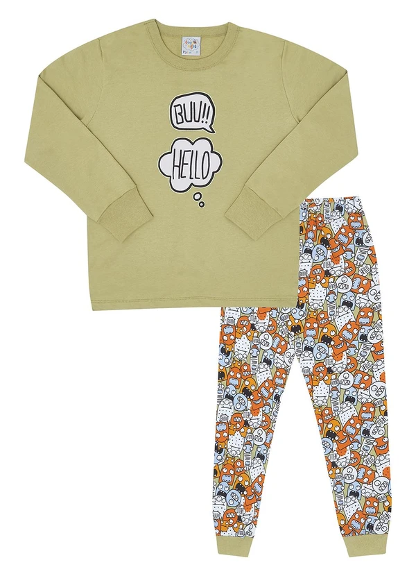 Pulla Bulla - Pijama Moletinho Verde