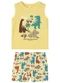 Malwee Kids - Pijama Letra M Veículos Cinza Claro - variação: Amarelo Claro