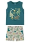 Malwee Kids - Pijama Letra M Veículos Cinza Claro - variação: Azul Petróleo