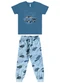 Malwee Kids - Pijama Racing que Brilha no Escuro Cinza Chumbo - variação: Azul Petróleo