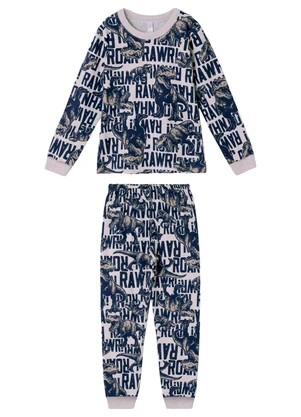 Malwee Kids - Pijama Roar Dino Brilha no Escuro Branco - MALWEE KIDS