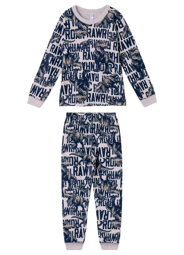 Malwee Kids - Pijama Roar Dino Brilha no Escuro Branco
