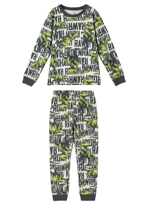 Malwee Kids - Pijama Roar Dino Brilha no Escuro Cinza Escuro - MALWEE KIDS