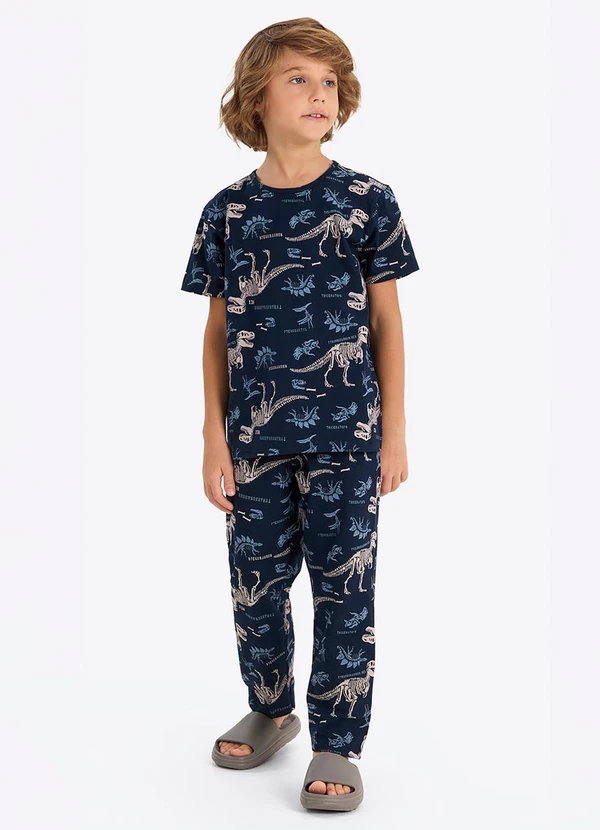 Rovi Kids - Pijama Verão Menino com Calça Azul