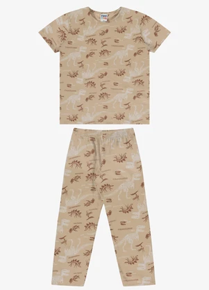 Rovi Kids - Pijama Verão Menino com Calça Bege - ROVI KIDS