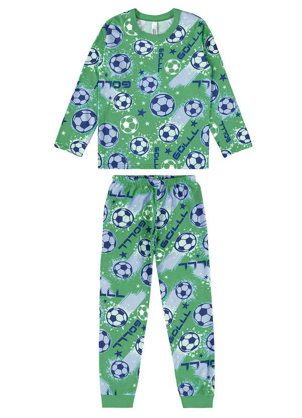 Malwee Kids - Pijama Verde Futebol Brilha no Escuro
