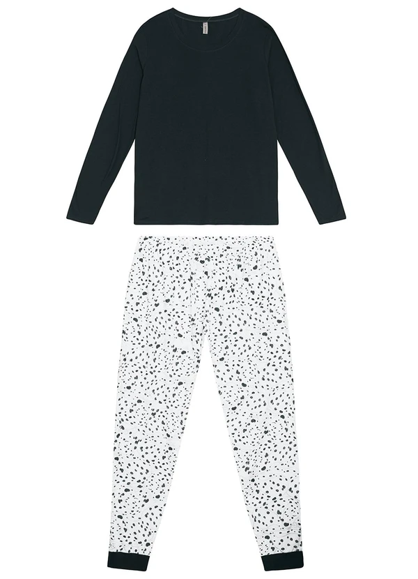 Malwee - Pijama Animal Print Feminino Plus Preto 3