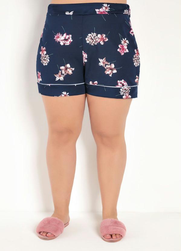 Marguerite - Pijama com Botões Frontais Floral Azul 2