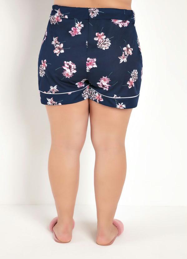 Marguerite - Pijama com Botões Frontais Floral Azul 1