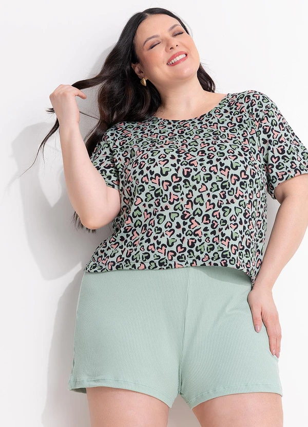 Marguerite - Pijama Corações em Malha Macia Canelada 2