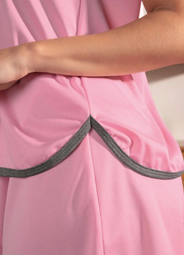 Alma Dolce - Pijama Curto com Estampa Frontal Rosa e Cinza 6