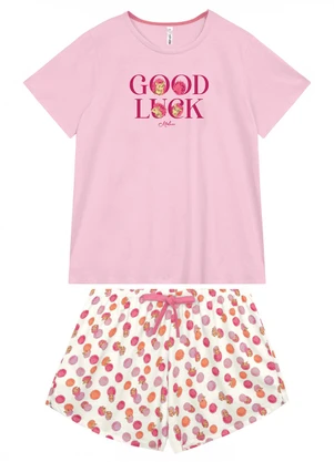 Malwee - Pijama Curto Good Luck Rosa Claro - MALWEE