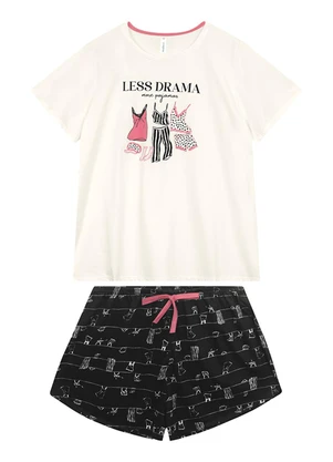 Malwee - Pijama Curto Less Drama Off White - MALWEE