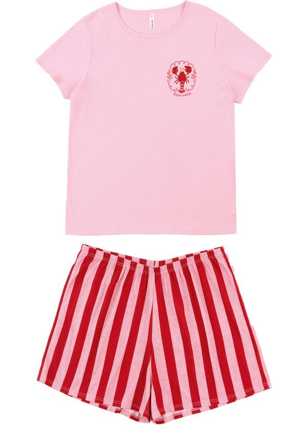 Malwee - Pijama Lagostas em Malha PlusRosa