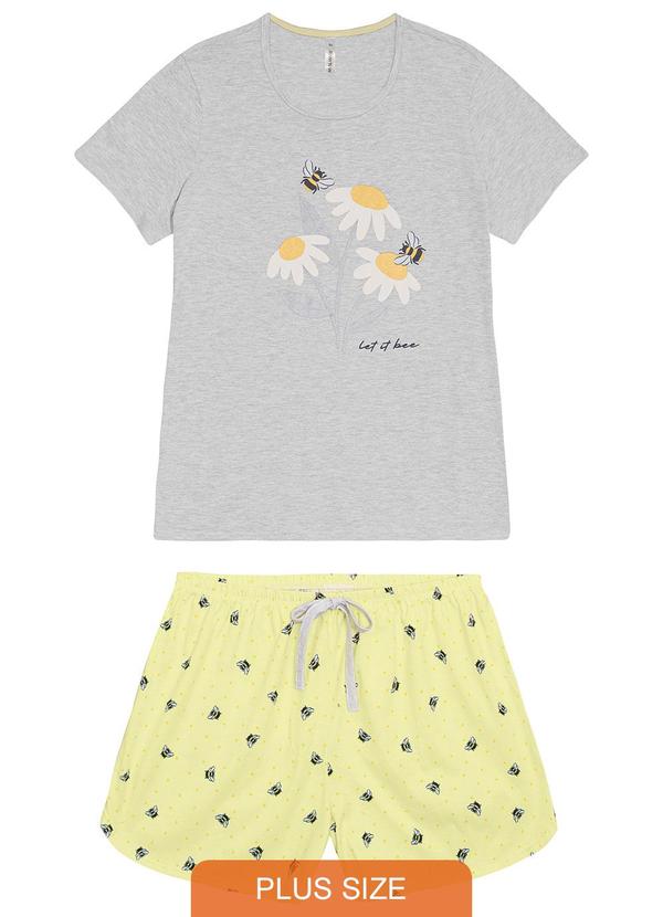 Malwee - Pijama Let It Bee Plus Cinza