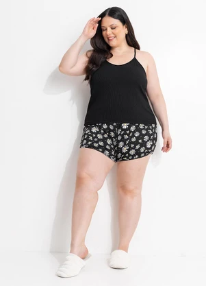 Marguerite - Pijama Margarida em Malha Macia Canelada - MARGUERITE