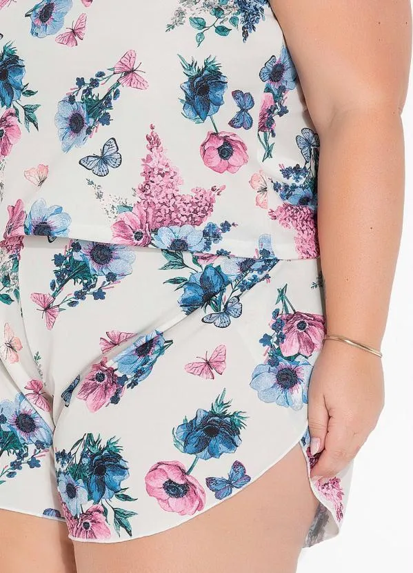 Marguerite - Pijama Plus Size Floral com Babadinhos 4