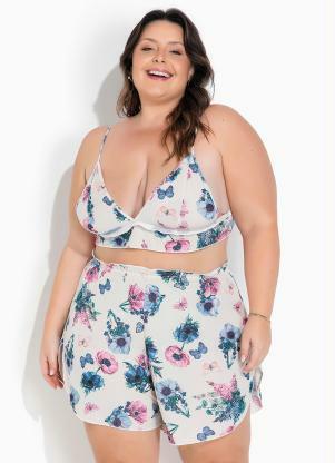 Pijama Plus Size (Floral) de Babadinho