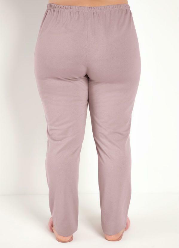 Marguerite - Pijama Rosa/Mescla Chumbo com Estampa Frontal