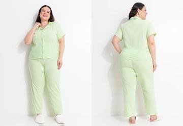 Pijama Verde Claro de Bot�es