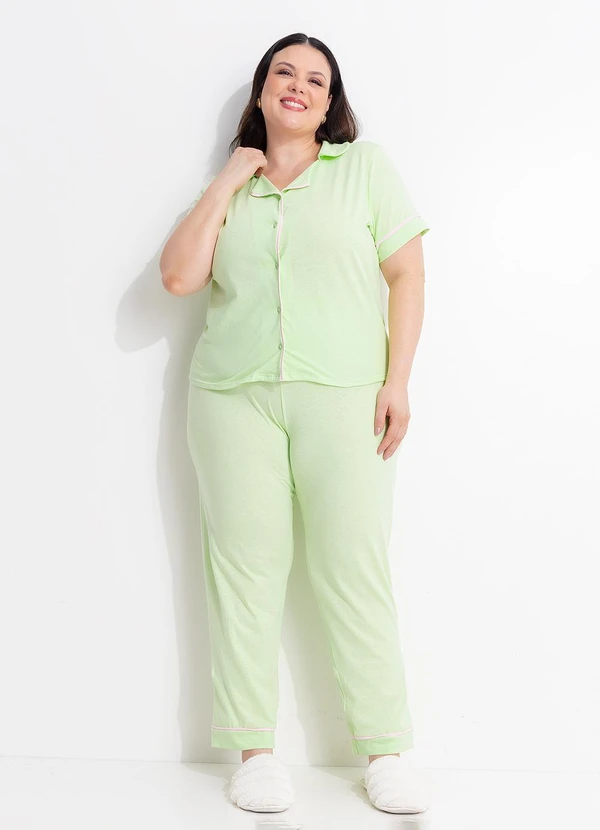 Marguerite - Pijama Verde Claro de Botões 3