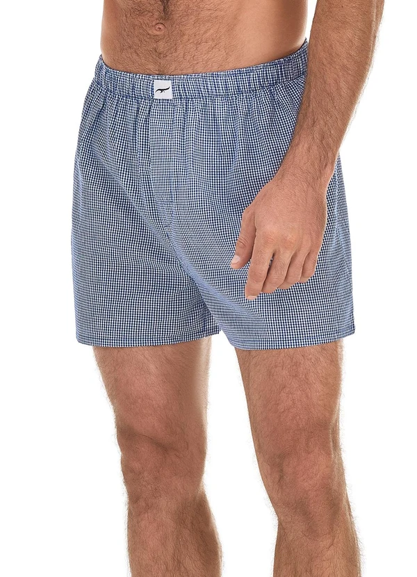 Zee Rucci - Cueca Samba Canção Quadriculada Azul Safira