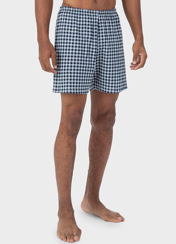 Malwee - Shorts Masculino Xadrez Azul