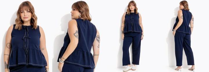 Blusa Azul Marinho em Moletinho