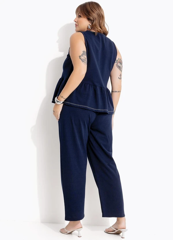 Marguerite - Blusa Azul Marinho em Moletinho 5