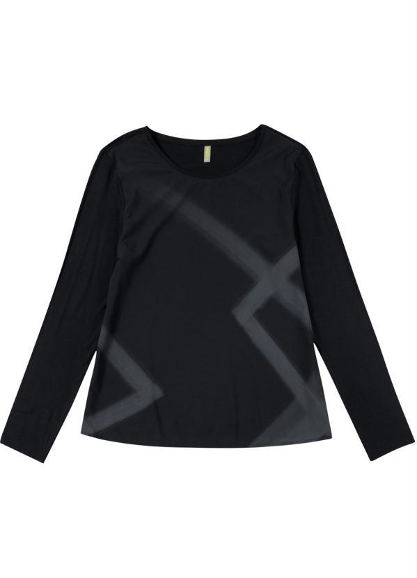 Cativa Plus Size - Blusa de Manga Longa Plus Size Preto 3