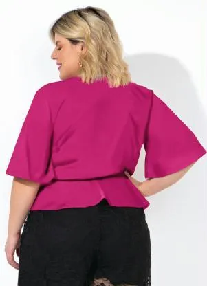 Marguerite - Blusa Pink com Faixa Gratis Plus Size - MARGUERITE