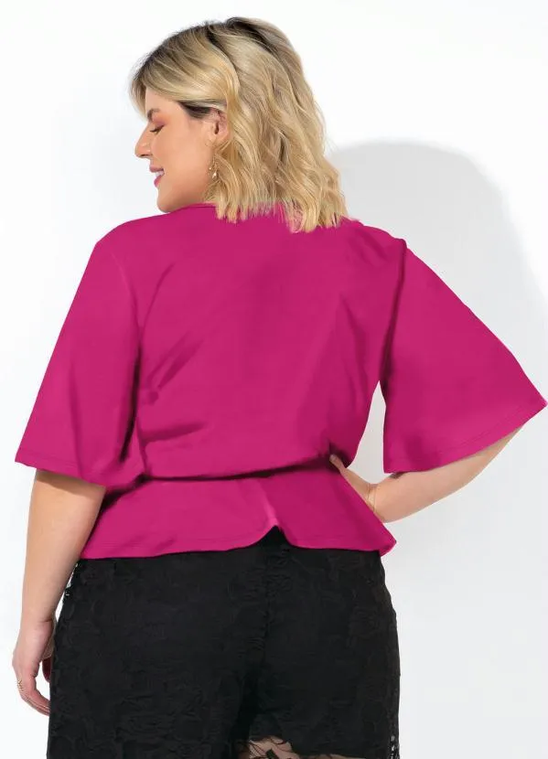 Marguerite - Blusa Pink com Faixa Gratis Plus Size 4