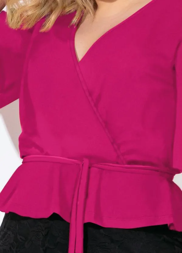 Marguerite - Blusa Pink com Faixa Gratis Plus Size 3