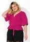 Marguerite - Blusa Verde com Faixa Gratis Plus Size - variação: Pink