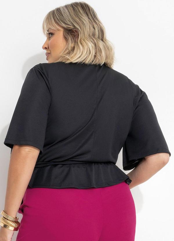 Marguerite - Blusa Preta com Faixa Gratis Plus Size 4