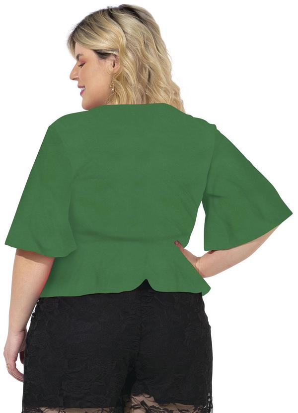 Marguerite - Blusa Verde com Faixa Gratis Plus Size 2