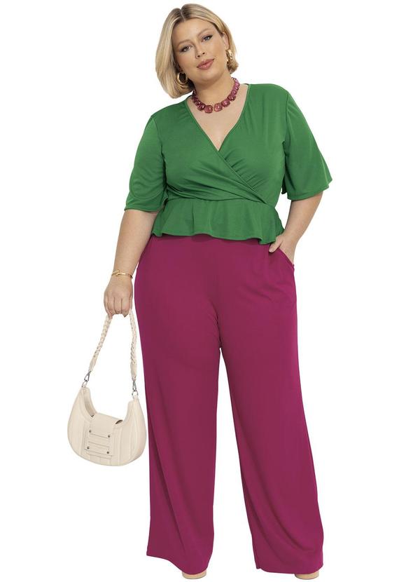 Marguerite - Blusa Verde com Faixa Gratis Plus Size 4