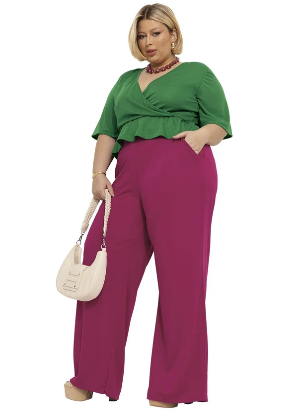 Marguerite - Blusa Verde com Faixa Gratis Plus Size 7